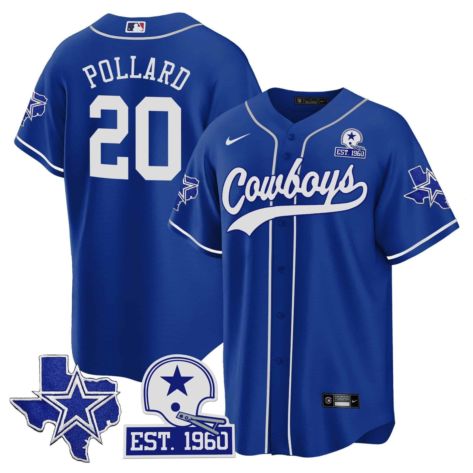 Men Dallas Cowboys #20 Pollard Blue 2024 Nike Patch Baseball NFL Jersey->indianapolis colts->NFL Jersey